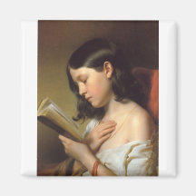 Franz Eybl - Lesendes Mädchen (Reading Girl), 1850 Fridge Magnets