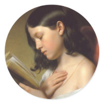 Franz Eybl - Lesendes Mädchen (Reading Girl), 1850 Sticker