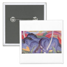 Franz Marc - Big Blue Horse 1911 Canvas Equine Pinback Buttons