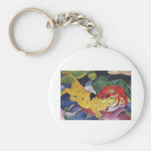 Franz Marc - Cows Red Green Yellow 1912 Cow Canvas Key Chains