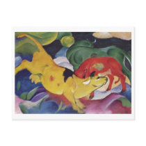 Franz Marc - Cows Red Green Yellow 1912 Cow Canvas Postcard