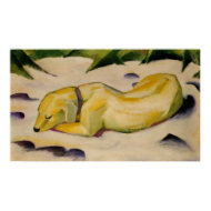 Franz Marc - Dog Lying in Snow 1910-11 Puppy White print