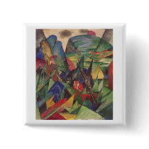 Franz Marc - Foxes 1913 Oil Canvas Red Fox Sly Pinback Button