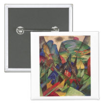 Franz Marc - Foxes 1913 Oil Canvas Red Fox Sly Pinback Button