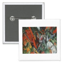 Franz Marc - In Rain 1912 Oil Canvas People Palm Pinback Button
