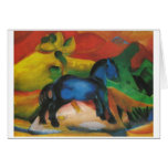 Franz Marc - Little Blue Horse 1912 Oil Canvas Greeting Cards
