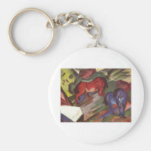 Franz Marc - Red & Blue Horse 1912 Paper Horses Keychains