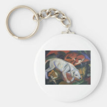 Franz Marc - Three Animals 1912 dog fox cat oil Keychain