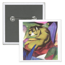 Franz Marc - Tiger 1912 Cat Jungle Canvas Yellow Buttons