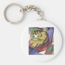 Franz Marc - Tiger 1912 Cat Jungle Canvas Yellow Keychains