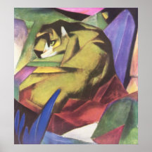 Franz Marc - Tiger 1912 Cat Jungle Canvas Yellow Posters