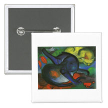 Franz Marc - Two Cats Blue & Yellow 1912 kitty oil Pinback Buttons