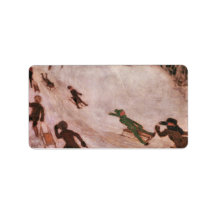 Franz von Stuck - Children sledding Personalized Address Labels