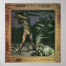 Franz von Stuck - Hercules and the Hydra Print