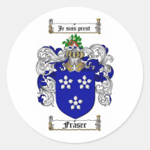 FRASER FAMILY CREST -  FRASER COAT OF ARMS STICKERS