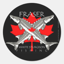 Fraser-Flag-double gray Round Stickers