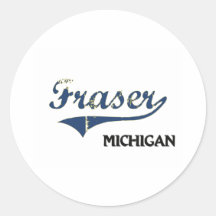 Fraser Michigan City Classic Round Stickers