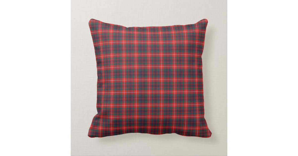 Fraser of Lovat Modern Tartan Red and Blue Plaid Throw Pillow Zazzle