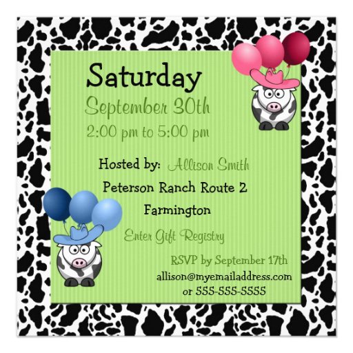 Fraternal Twins Baby Shower Invitation Green