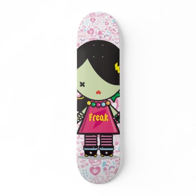 freak deck skateboard deck by thecuteinstitute