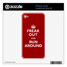 Freak Out & Run Around Skin For iPhone 4