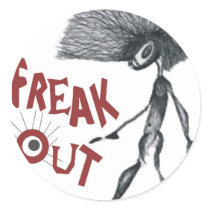 FREAK OUT ROUND STICKER