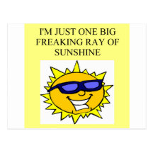 freaking ray of sunshine post card