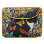 Freckles in Butterflies - Black and White Kitty Sleeves For MacBooks