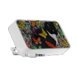 Freckles in Butterflies - Black & White Tux Cat Mini Speakers