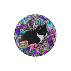 Freckles in Butterflies II - Tuxedo Cat Jelly Belly Candy Tins