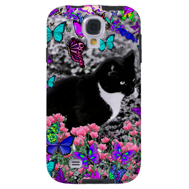 Freckles in Butterflies II - Tuxedo Cat Galaxy S4 Case