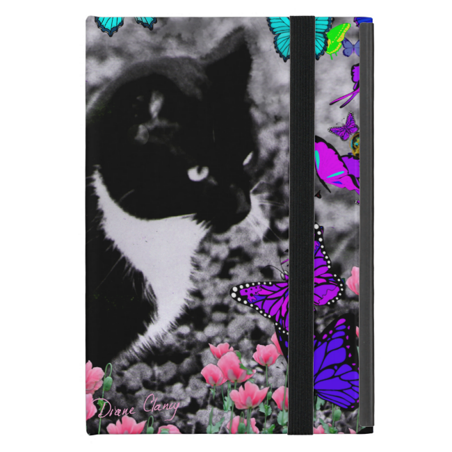 Freckles in Butterflies II - Tuxedo Cat iPad Mini Cover