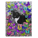 Freckles in Butterflies II - Tuxedo Cat Note Book