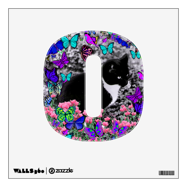 Freckles in Butterflies III, Tux Kitty Cat Wall Decals