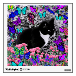 Freckles in Butterflies III, Tux Kitty Cat Room Graphics