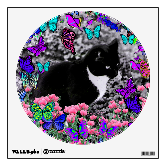 Freckles in Butterflies III, Tux Kitty Cat Wall Decals Freckles in Butterflies III, Tux Kitty Cat Wall Decals