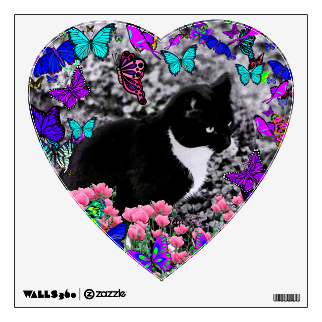 Freckles in Butterflies III, Tux Kitty Cat Room Decals Freckles in Butterflies III, Tux Kitty Cat Room Decals