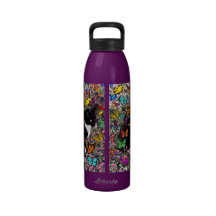 Freckles in Butterflies - Tux Kitty Cat Water Bottle