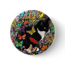 Freckles in Butterflies - Tuxedo Kitty Pins