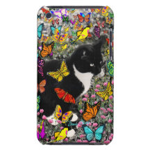 Freckles in Butterflies - Tuxedo Kitty Barely There iPod Cover