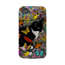Freckles in Butterflies - Tuxedo Kitty Tough Iphone 4 Cover