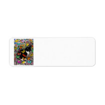 Freckles in Butterflies - Tuxedo Kitty Return Address Label