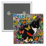 Freckles in Butterflies - Tuxedo Kitty Pin