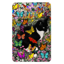 Freckles in Butterflies - Tuxedo Kitty Flexible Magnets