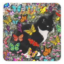 Freckles in Butterflies - Tuxedo Kitty Stickers
