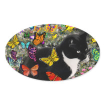 Freckles in Butterflies - Tuxedo Kitty Stickers