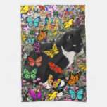 Freckles in Butterflies - Tuxedo Kitty Towel