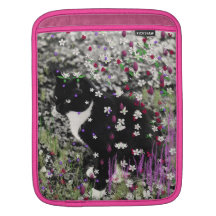 Freckles in Flowers I - Tux Kitty Cat Sleeves For iPads