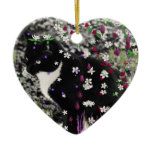 Freckles in Flowers I - Tux Kitty Cat Ornaments