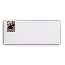 Freckles in Flowers II - Black and White Kitty Envelopes